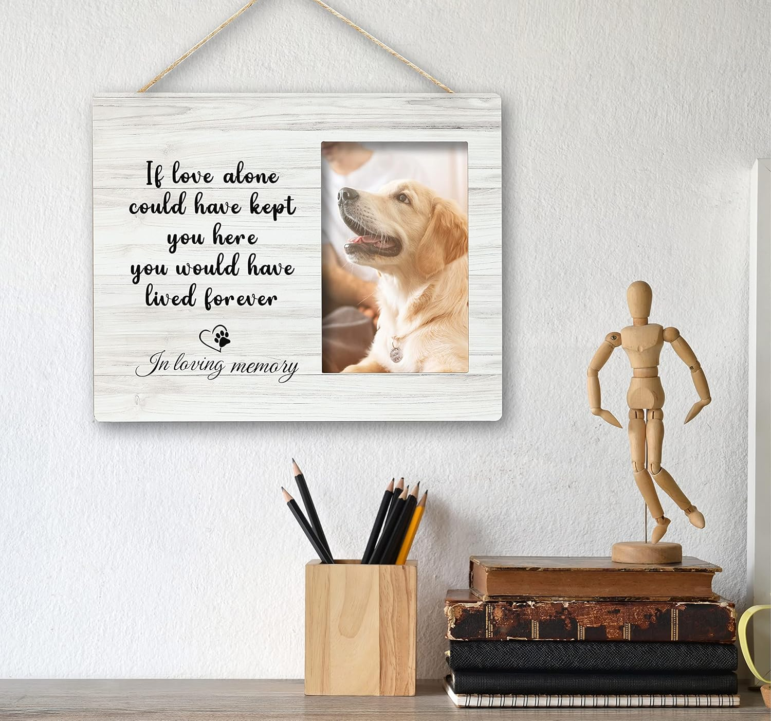 SRADMO Dog Memorial Picture Frame for Pets - 4X6 Photo Frame for Dogs and Cats That Passed Away - Pet Memory Gifts - Brown-1 image number 3