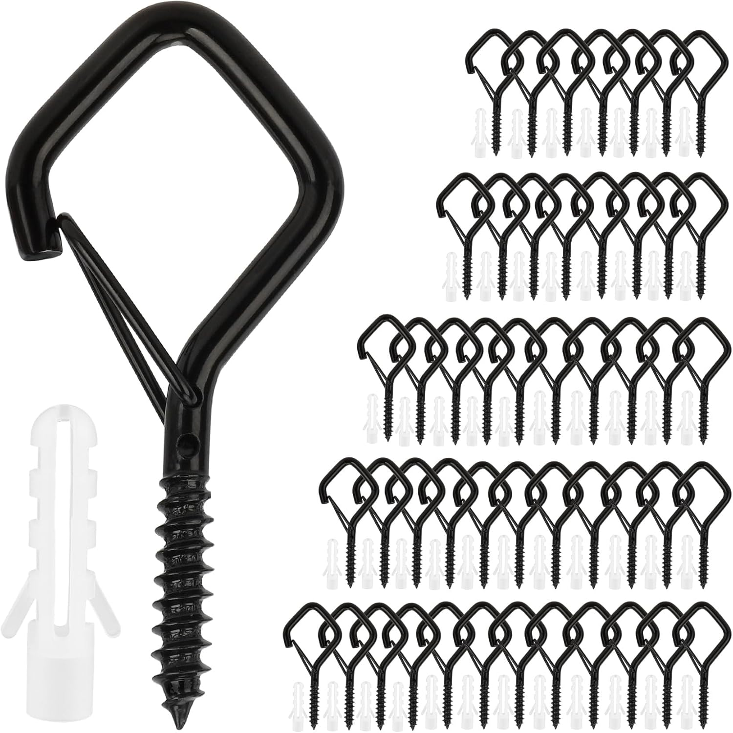 Hooks for Outdoor String Lights Ceiling 48Pcs Screw Hooks for Hanging Plants Hooks for Hanging Heavy Duty Hanging Hooks for Outdoor Outdoor Light Hooks Garland Hanger Hooks for Hanging Christmas Light image number 4