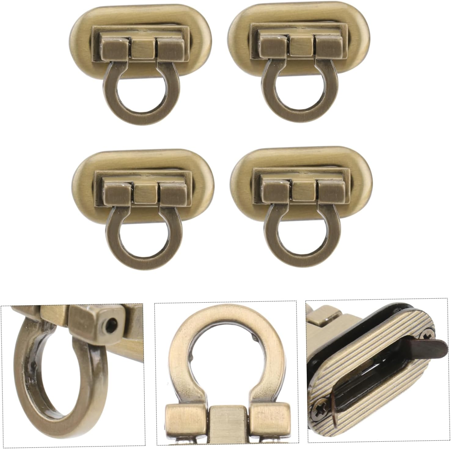 LALAFINA 8Pcs Replacement Metal Lock for Handbags Tuck Lock Clasp Luggage Keys Bag Fashion Design image number 6