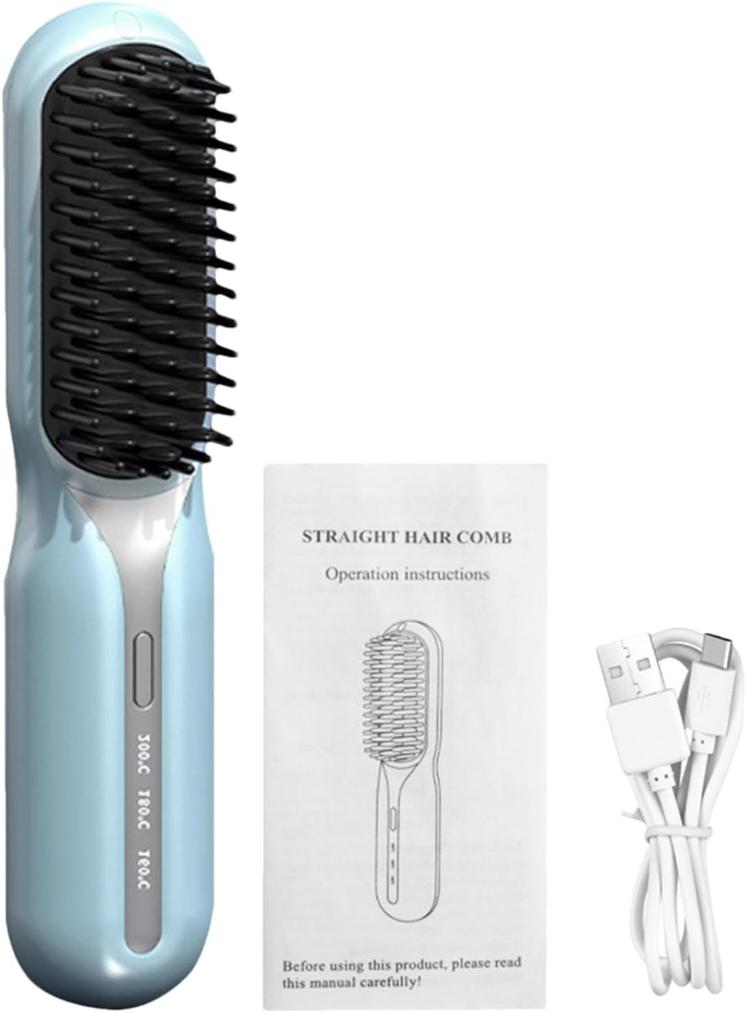 Handheld Cordless Hair Straightener | Compact Cordless Hairs Brush | Battery Powered Hair Styling Brush, Travel Hair Straightening Solution, Rechargeable Cordless Hair Styling Tool