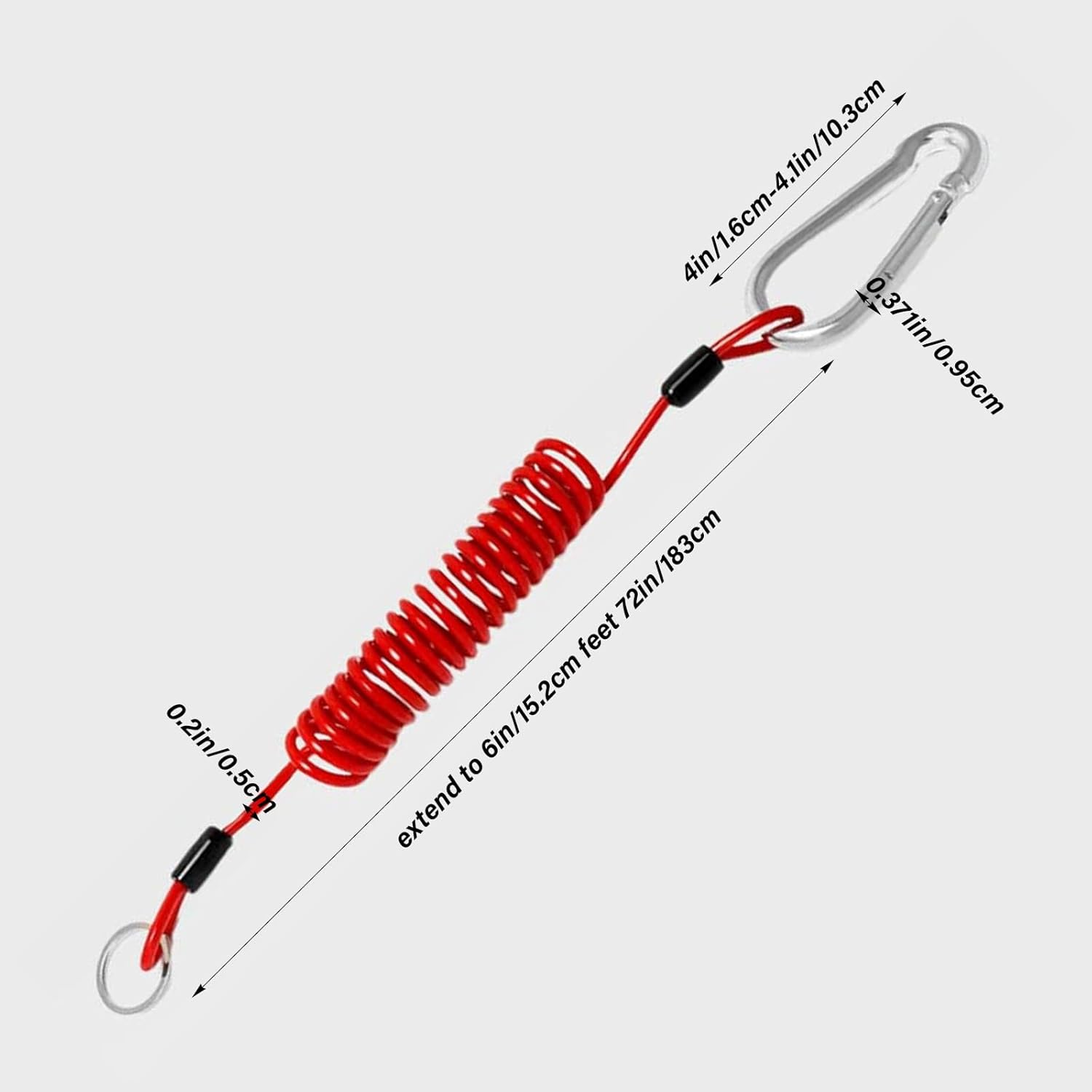 MAEZOE 6FT Trailer Brake Away Cable, Heavy Duty Steel Wire Coiled Safety Cables Strap for RV Towing Trailer - Trailer Breakaway Safety Cable Spring Towing Coiled Wire for Enhanced Durability image number 3