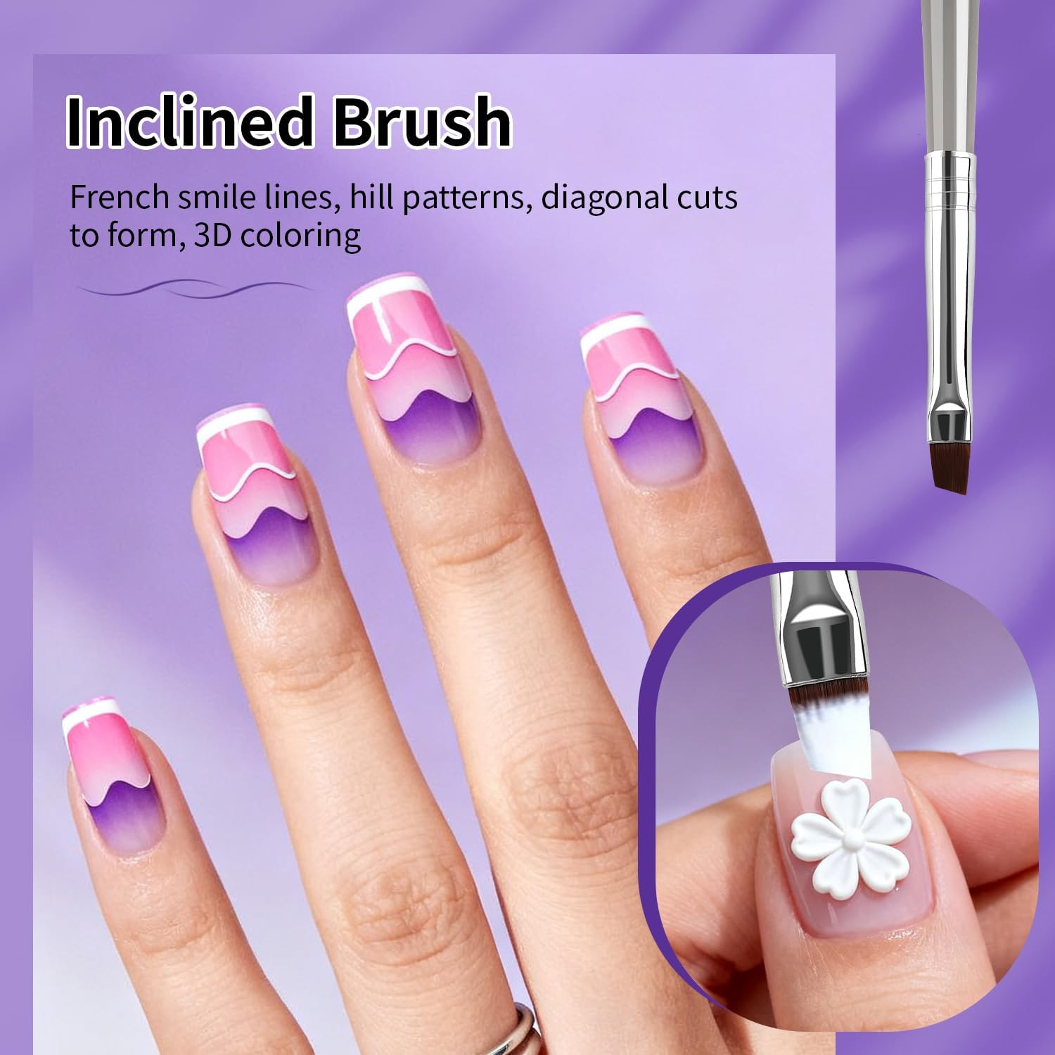 JODSONE 6Packs Nail Art Brushes, Nail Art Tool Set, Dotting Tools, Dust Brush,Striping Brushes for Long Lines, Drawing Pen for Gel Polish Design Supply,Diy Manicure Tools Gift for Women image number 2