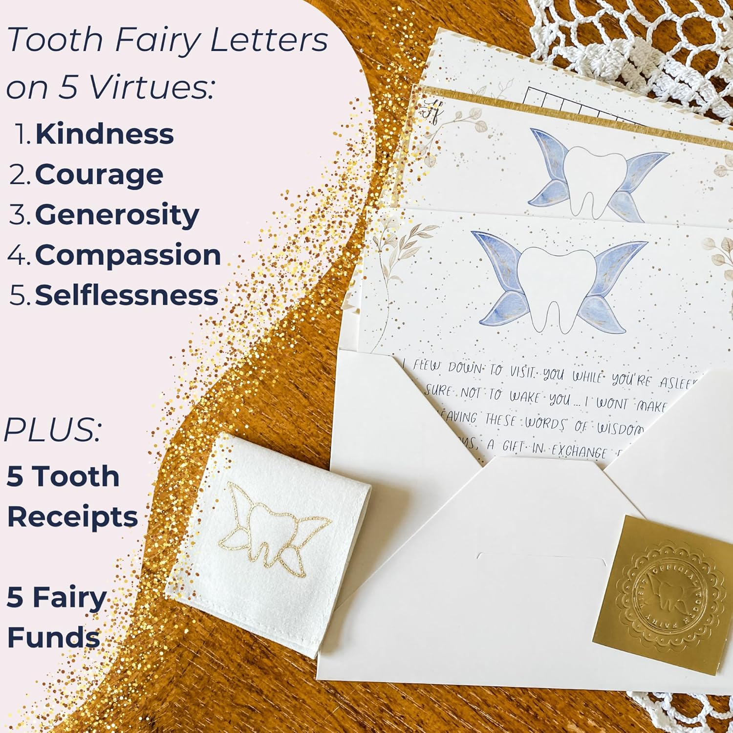 Tooth Fairy Letter Kit & Tooth Fairy Book for Boys and Girls | Tooth Fairy Gift | Tooth Book & Tooth Fairy Kit W/Tooth Receipts, Tooth Fairy Letters & More | 6X9 Softcover image number 2