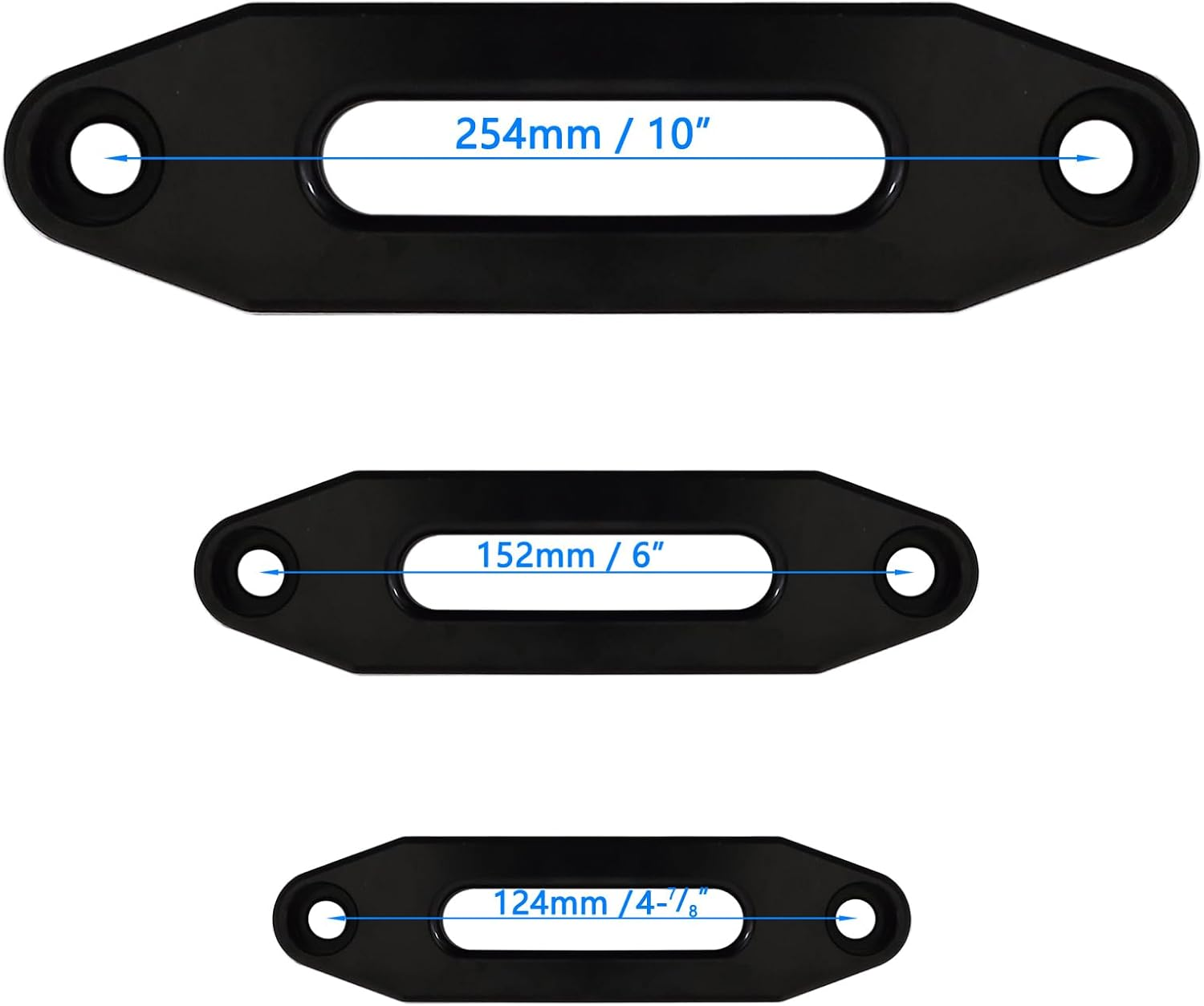 Aluminum Hawse Fairlead for UTV ATV 2000-13000 Lbs Winch Mount Glossy Black (10 Inch) image number 1