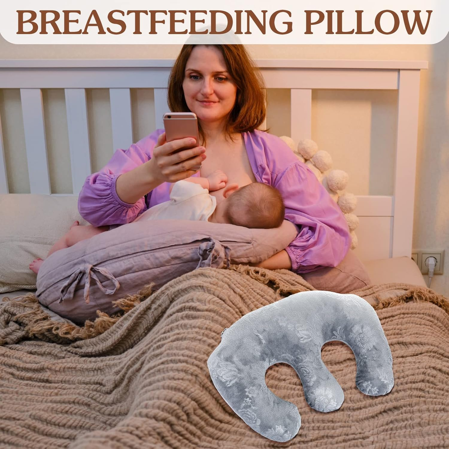 Wesiti Breast Pillow Salon Feminine Bolster Breast Pillow for Massage Table Massage Rest Pillow for Spa Salon Soft Removable Cover 15.7 X 11 in (Gray) image number 3