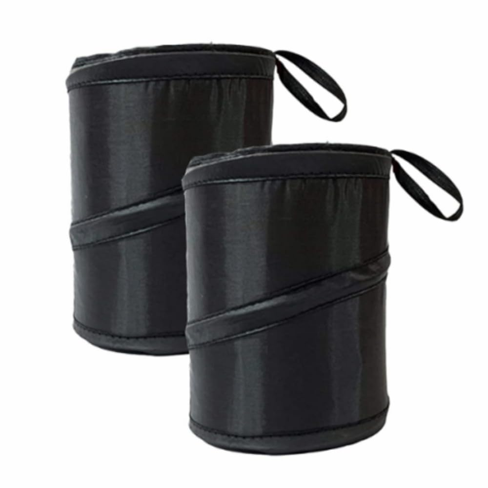 2Pcs Car Trash Can,Collapsible Pop up Garbage Bin,Small Portable Vehicle Trashcan, Automobile Waste Basket(Black) image number 3
