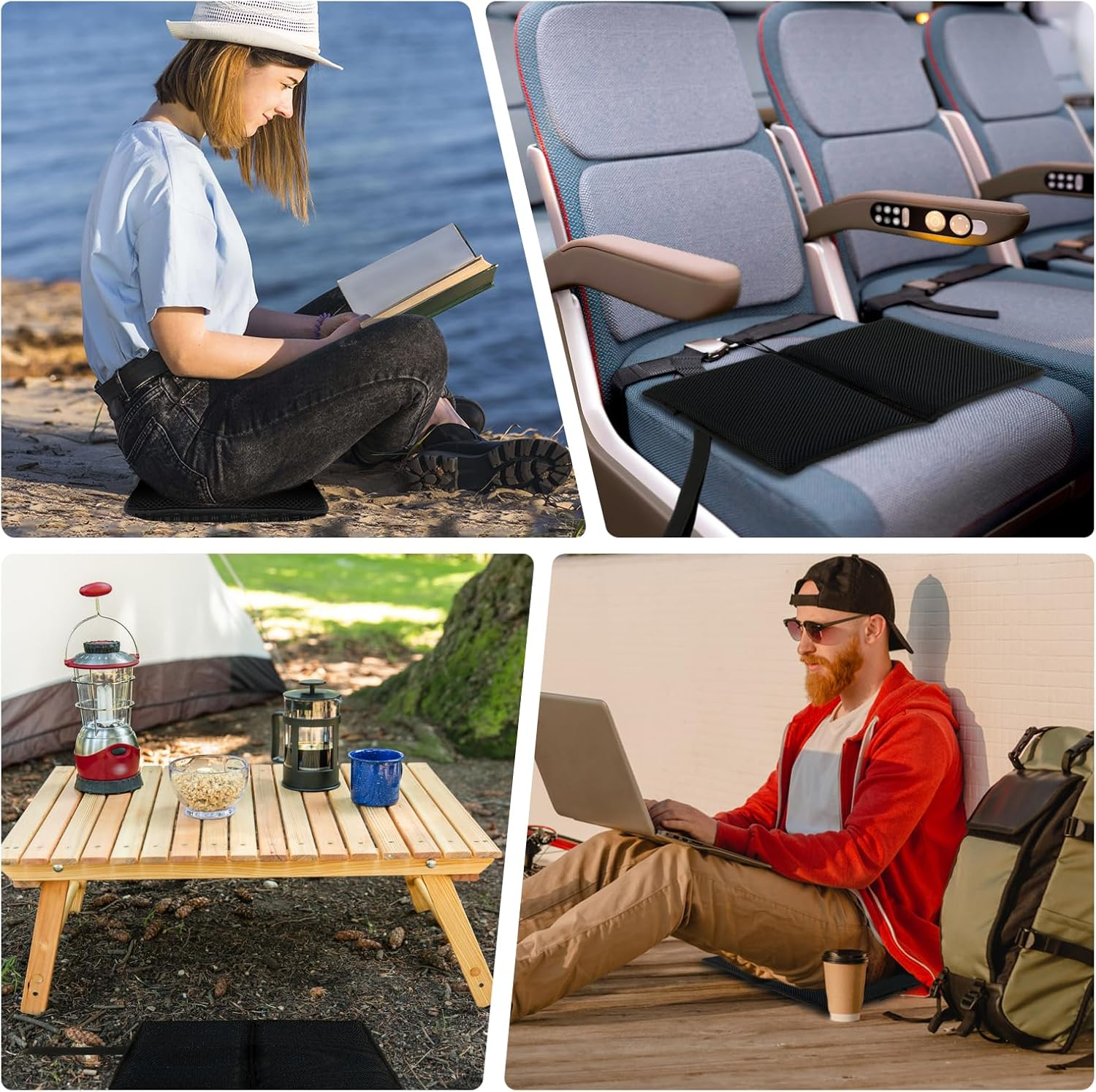 Foldable Gel Seat Cushion for Long Sitting Light Portable Seat Cushion Gel with Breathable Honeycomb Design Thick Gelseat Cushions Portable for Office Chair Car Stadium Airplane Travel (1Pc) image number 6