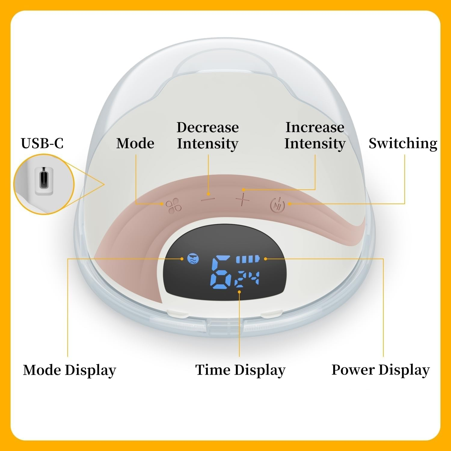 Wearable Electric Breast Pump with Carrying Bag, Hands-Free Breast Pump with 3 Modes & 15 Suction Levels, Portable Electric Breastfeeding Pump Low Noise LED Display 18/20/22/24MM Flanges - 2 Pack image number 6