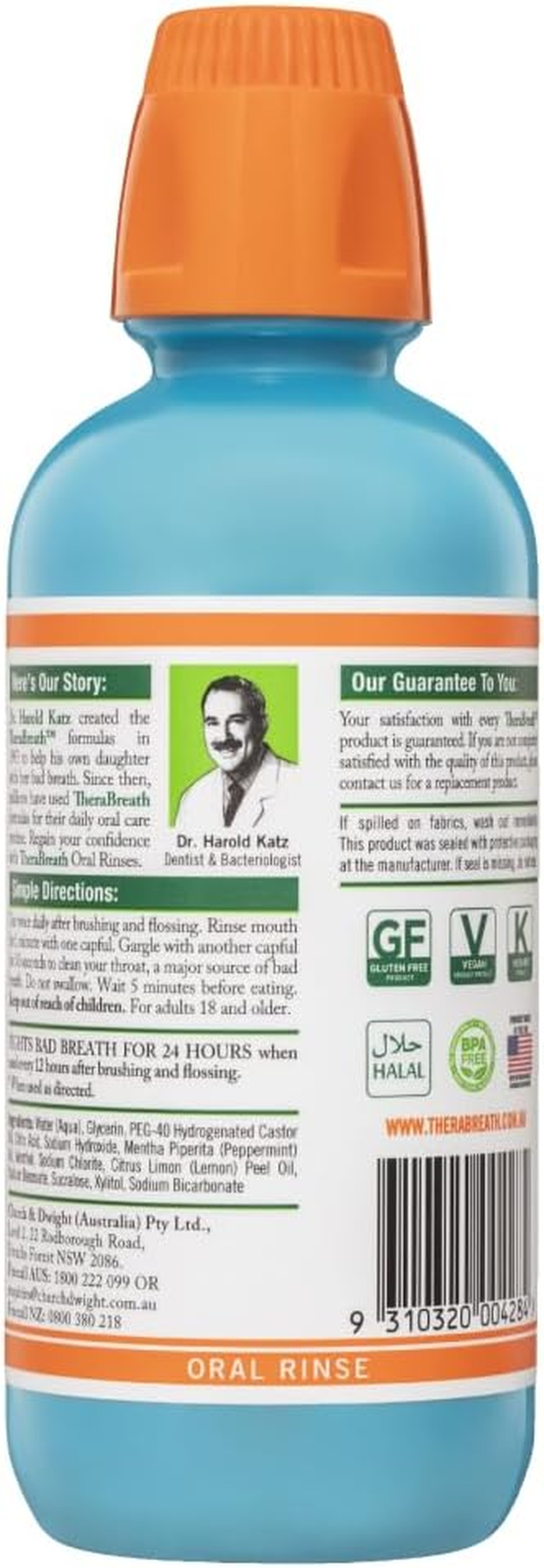 Therabreath Fresh Breath Oral Rinse Invigorating ICY Mint Flavor 16 Fl Oz 473 Ml