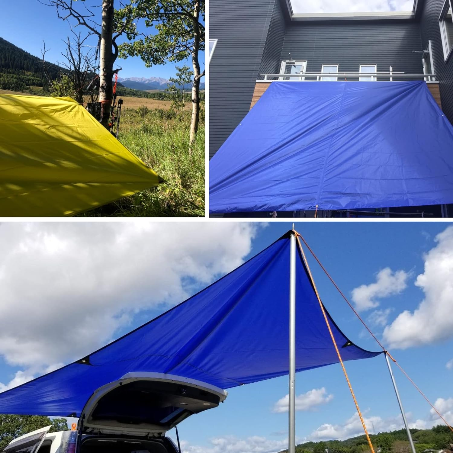 TRIWONDER Waterproof Hammock Rain Fly Tent Tarp Footprint Camping Shelter Ground Cloth Sunshade Mat for Outdoor Hiking Beach Picnic (Green, S - 1.5 X 2.5M) image number 2