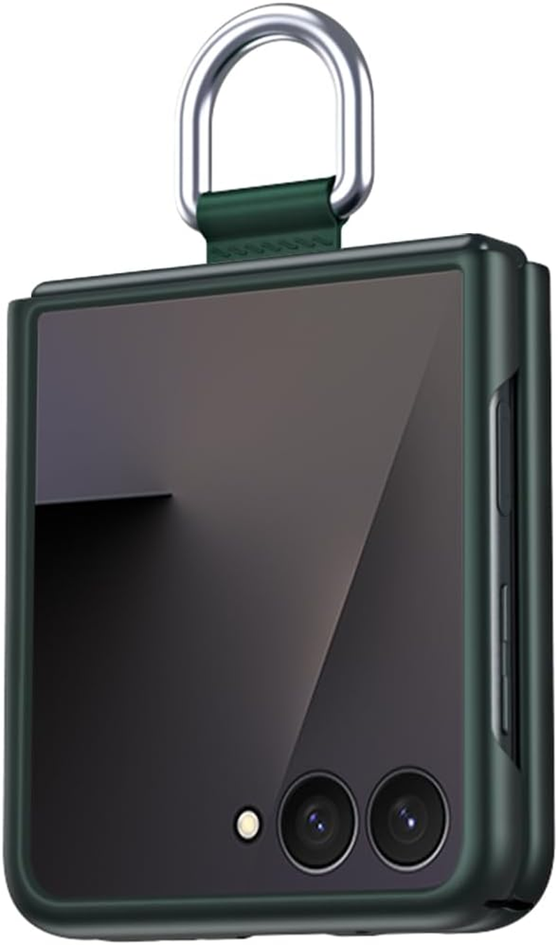 Coque Case for Samsung Z Flip 7 Mobile Phone Protective Case, Slim Silk Band Lanyard Ring Mobile Phone Case with Ring Video Stand, Foldable Mobile Phone Case for Samsung Galaxy Z Flip 7 5G Blue