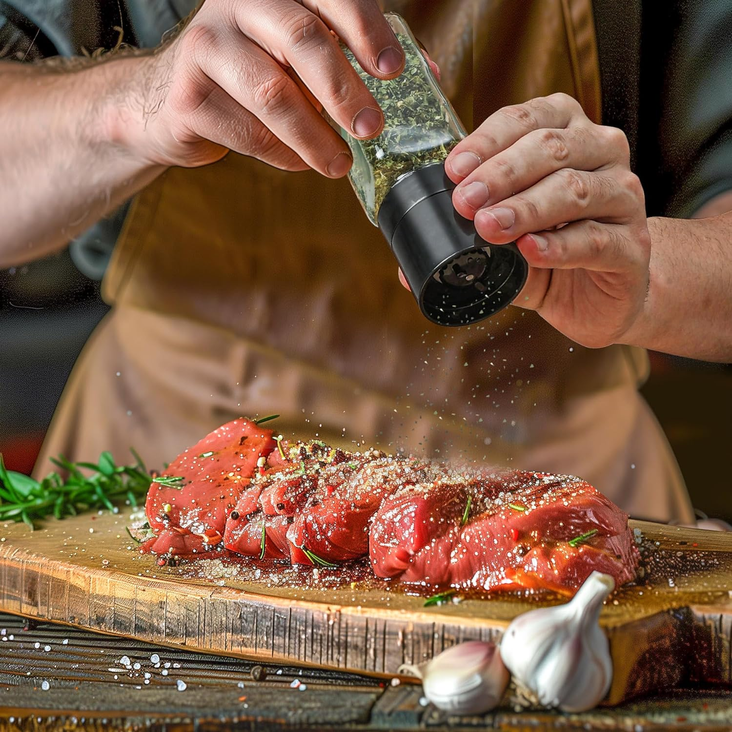 Comsaf 24Pcs 4Oz Spice Jars with Metal Lids, Square Glass Spice Containers with 93 Labels, Seasoning Shaker with Collapsible Funnel Pepper Grinder, Empty Spice Bottles for Kitchen Drawers Cabinet image number 4