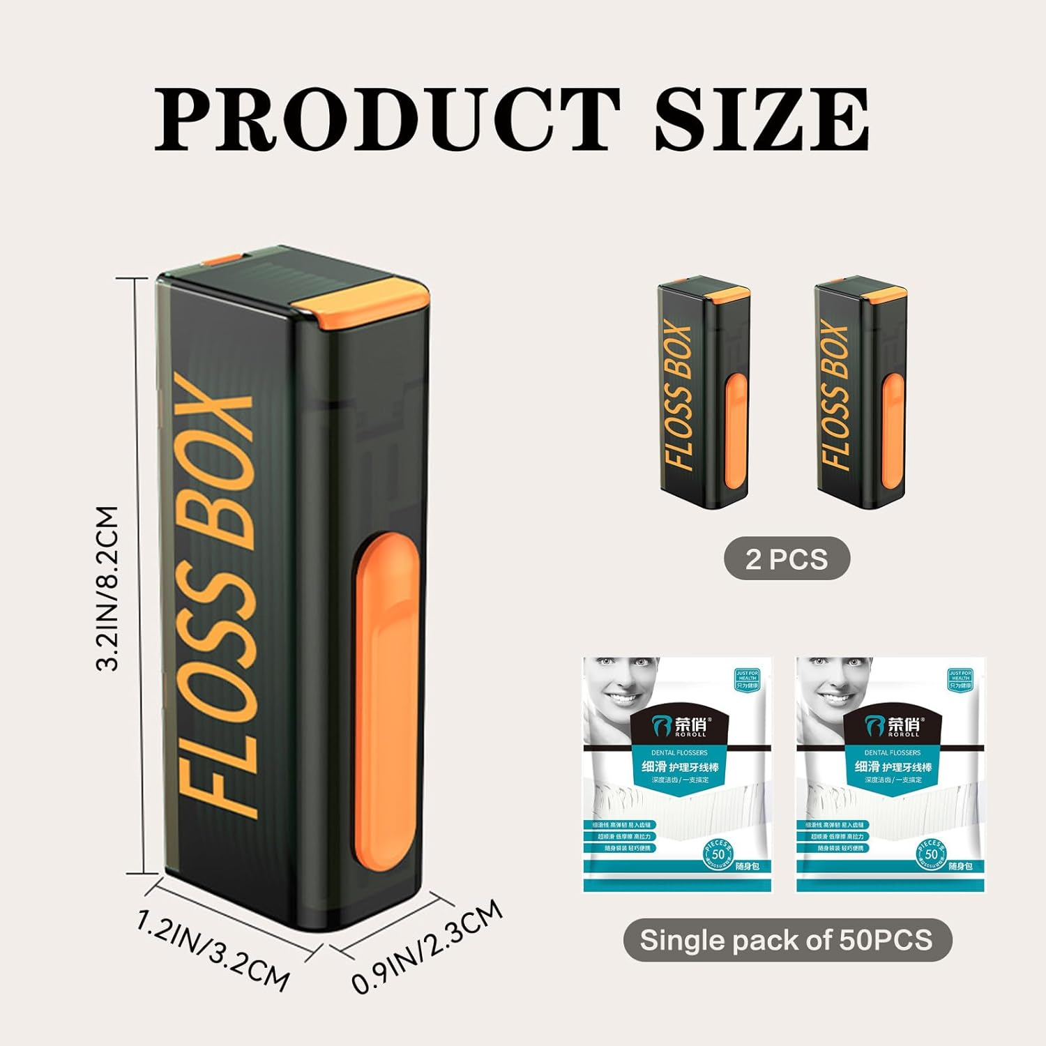 2 Dental Pick Dispenser,Portable Floss Pick Dispenser,Flosser Dispenser, Contains 120 Count Strong Elasticity Floss Sticks,Clean Teeth without Breaking,No Fragrance Smell,More Hygienic.
