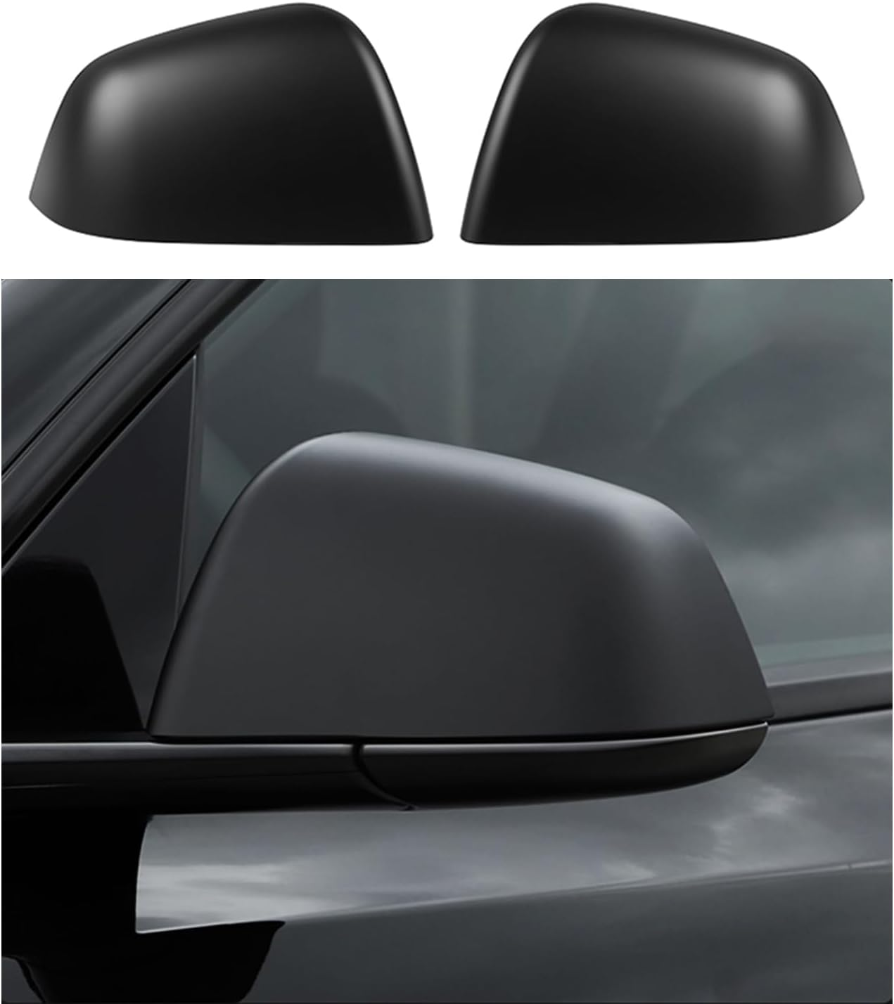 Fit Tesla Model Y Juniper Rearview Mirror Guard Cover,For ABS Side Mirroe Cover Exterior Accessories Compatible with Tesla Model Y Juniper 2025 2026(Glossy Carbon Pattern) image number 5
