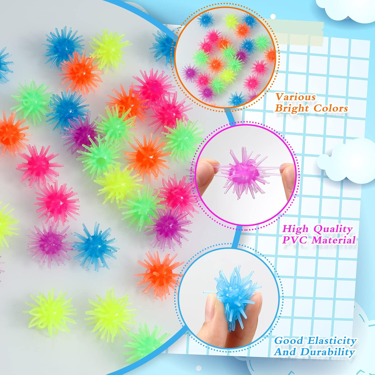 36 Pcs Stretchy Window Crawler Balls Rolling Wall Ball Climbers, Multicolored Wall Crawler Sticky Toy Small Sticky Balls Mini Fidget Crawler Squishy Wall Stress Ball for Anxiety Relief Hand Exercise image number 2