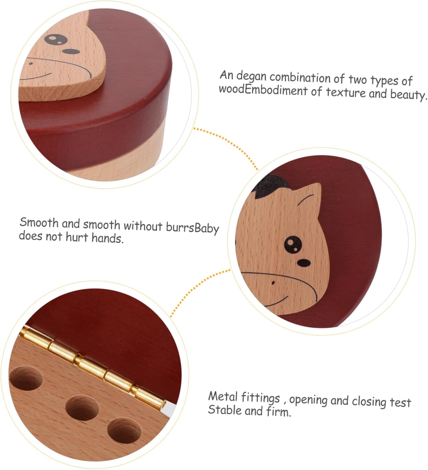 Wooden Dental Box Teeth Saver Keepsake Box Tooth Fairy Holder Container for Boy image number 5