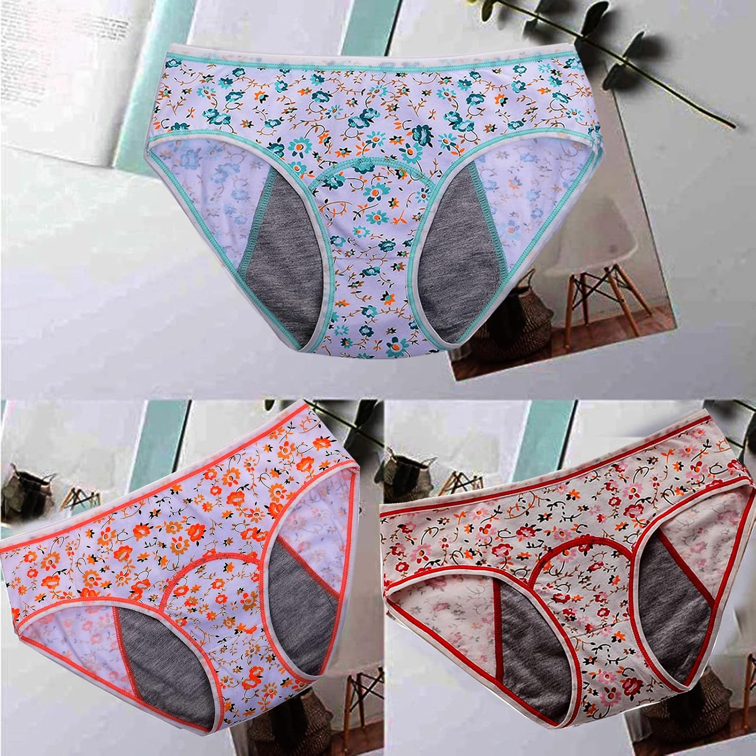 Teen Menstrual Period Underwear Girls Leakproof Protective Period Panties Women First Period Starter Kit Briefs image number 2