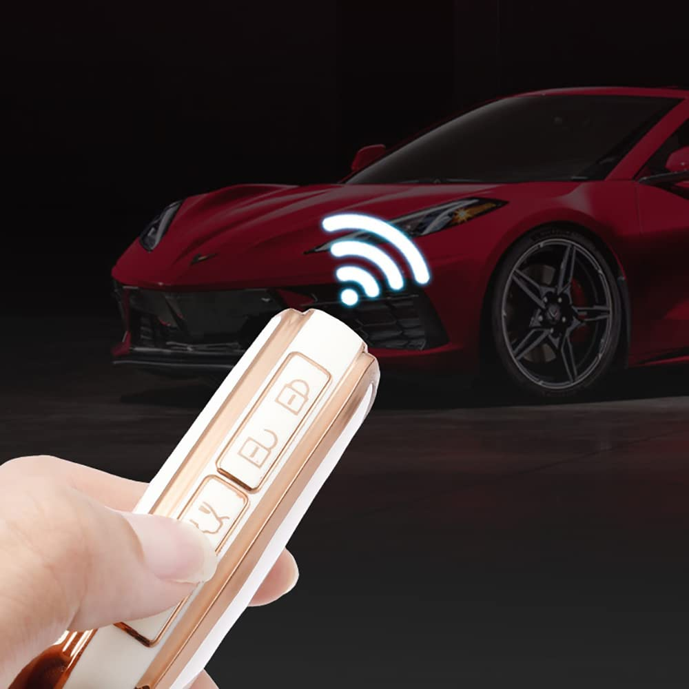 Ontto Car Key Fob Cover Fit for Mazda 3 CX-30 CX-5 CX-9 Mazda 3 Sedan 2019 2020 Smart Key Case Keyring TPU Silicone Key Shell Key Holder Keychain Protective Accessories Beige