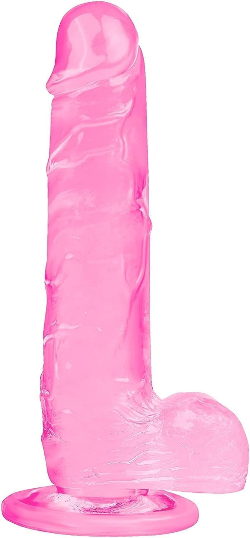 20CM Realistic Classic Pink Dildo Eye-Catching Flexible Silicone Toy, Smooth Super Soft Rod Bendable with Super Suction Cup (Pink Suction Cup) image number 3
