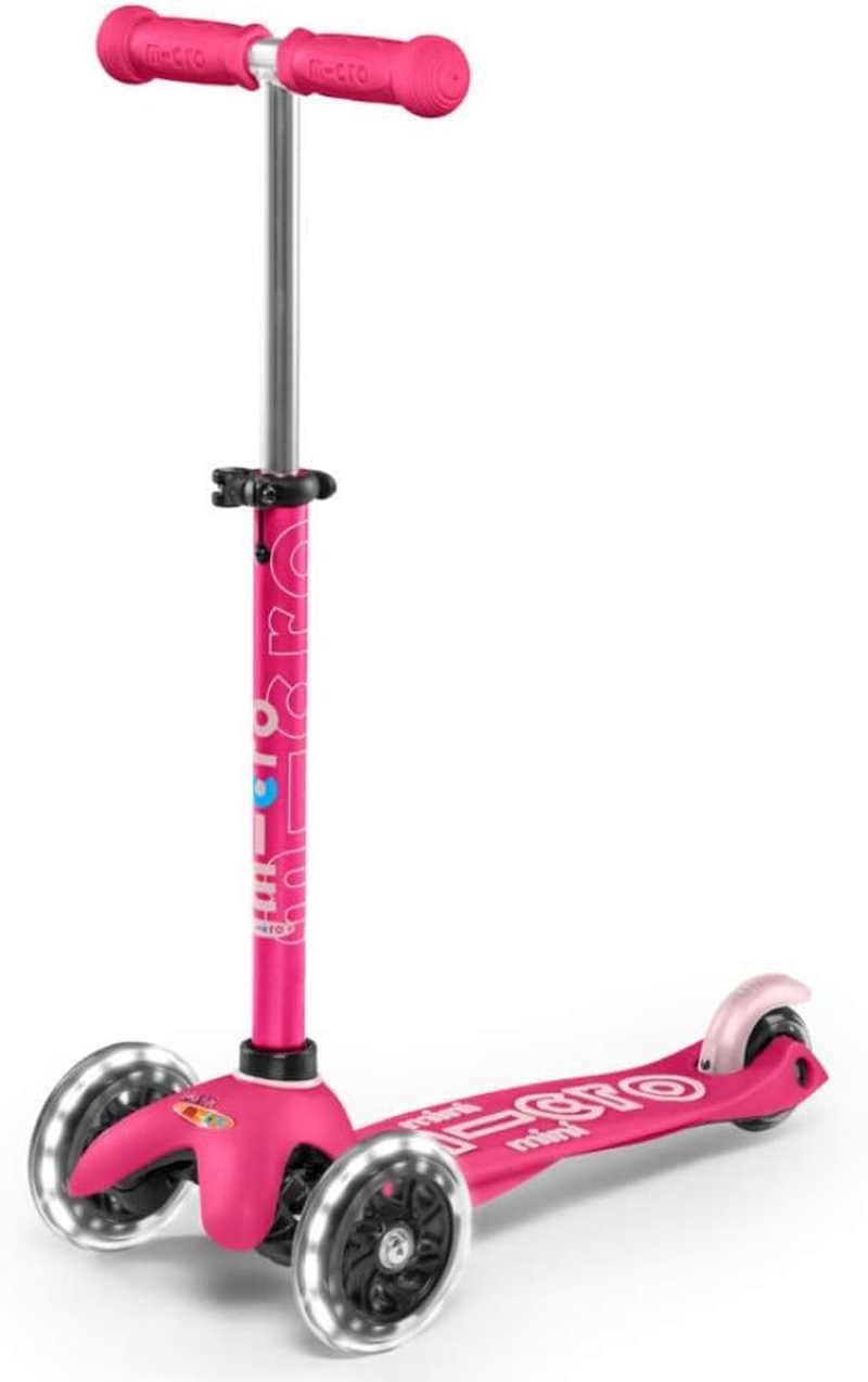 Micro Scooters Mini Deluxe LED 3-Wheel Kids Scooter - Pink