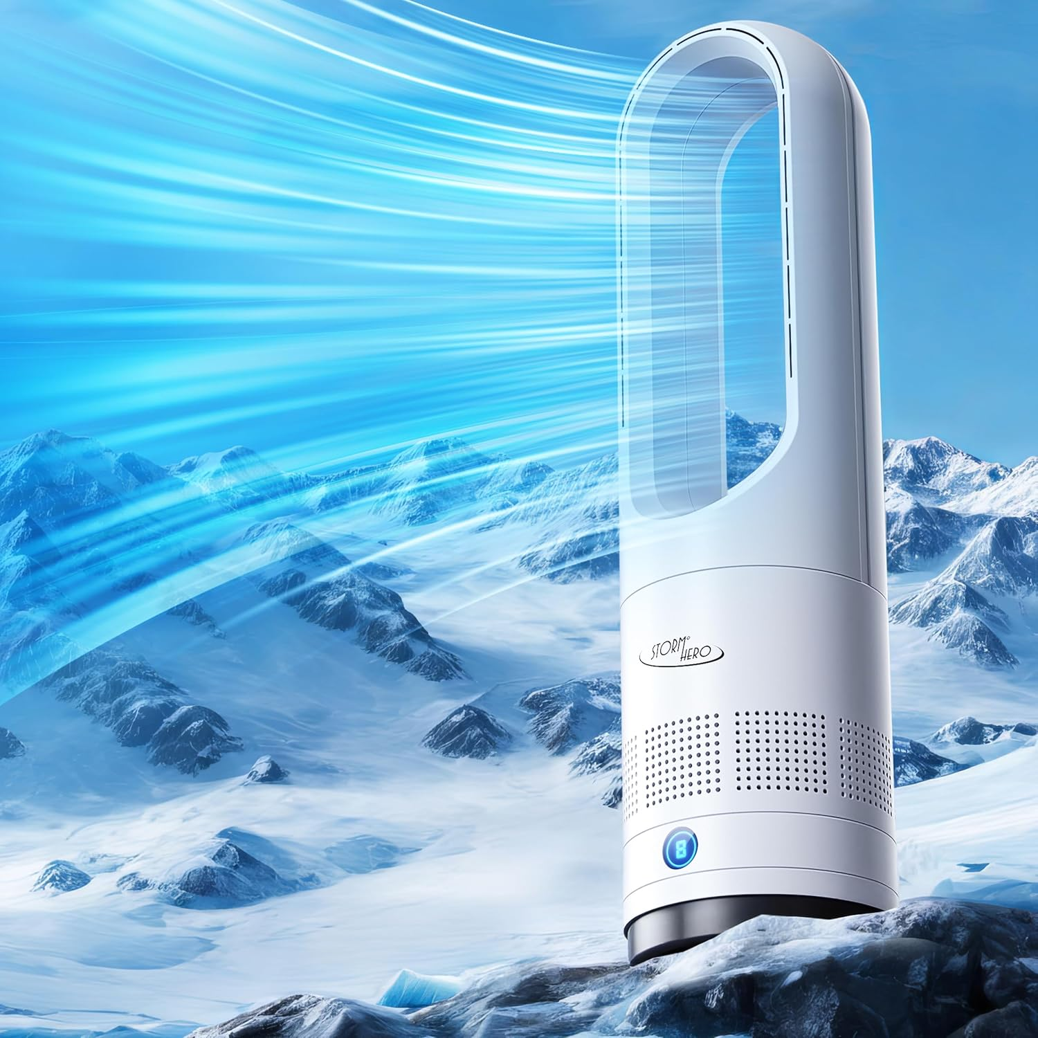 STORMHERO Tower Fan Bladeless - Quiet Tower Fans for Rooms with Remote, Oscillating Bladeless Fan 3 Modes, 3 Speeds, 12H Timer Pedestal Fans, Standing Floor Fan for Home, Bedroom, Baby Room, Office