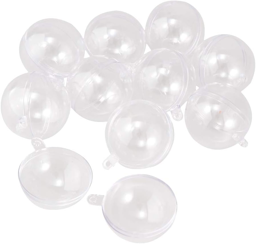 Clear DIY Fillable Plastic Ornaments Hollow Christmas Baubles Wedding Party Holiday Decoration- Pack of 30-4Cm image number 2