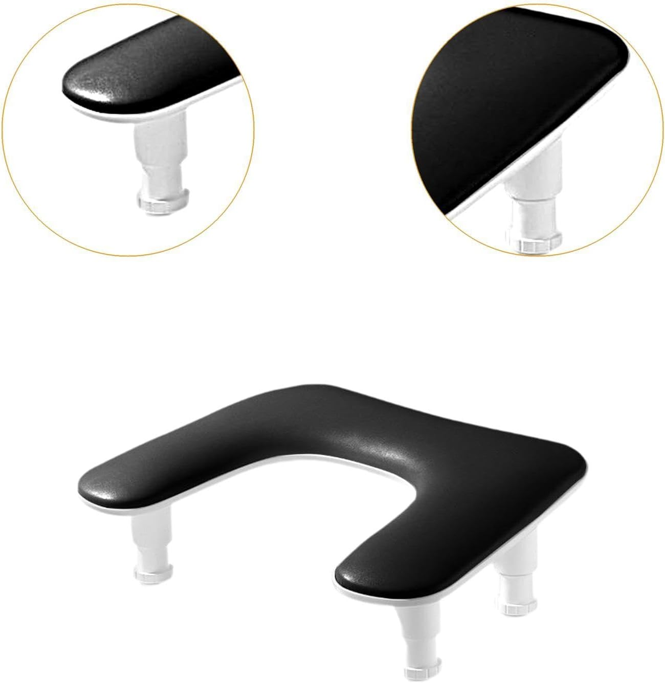 Fashioncha Nail Handgage Adjustable 4.92 Inch Height at 5.91 Inches of Manicure Manicure Manicure Bran Tool Living Room for the Salon De Lounge, Black