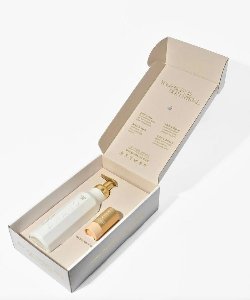 Amano Beauty Crystal Starter Kit &ndash; Luxury Foaming Cleanser with Reusable Bottle, Vegan, Sulfate-Free, Paraben-Free, Phthalate-Free &ndash; Glowing, Smoother Skin in 30 Days