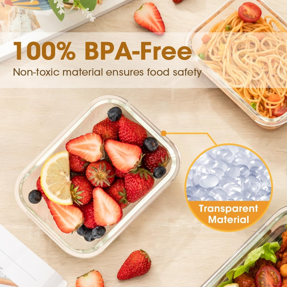 ZUNI 10 PCS Airtight Food Storage Containers with Lids, Plastic Containers for Kitchen Pantry Organization, Bpa-Free, Leak-Proof, Microwave/Dishwasher Safe with Labels & Pen image number 2