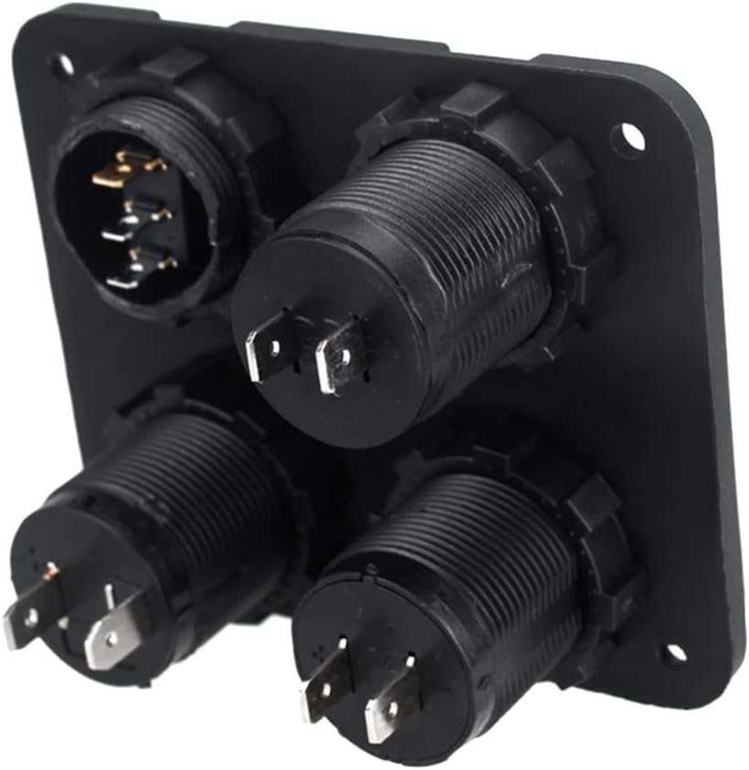 DC 12V-24V Car Boat Socket Dual USB Charger Voltmeter Switch Panel for Vehicle Car Boat Motor Home