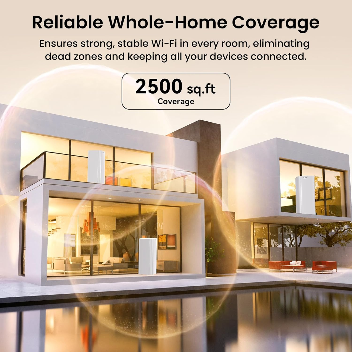 Tenda BE3600 Dual Band Wifi 7 Whole Home Multi-Gigabit Mesh Wi-Fi System, Supports 160+ Devices, 3*Full Gigabit Ports, Seamless Roaming, VPN, MLO, 4K QAM, Internet Backhaul -ME3 Pro (1-Pack) image number 5