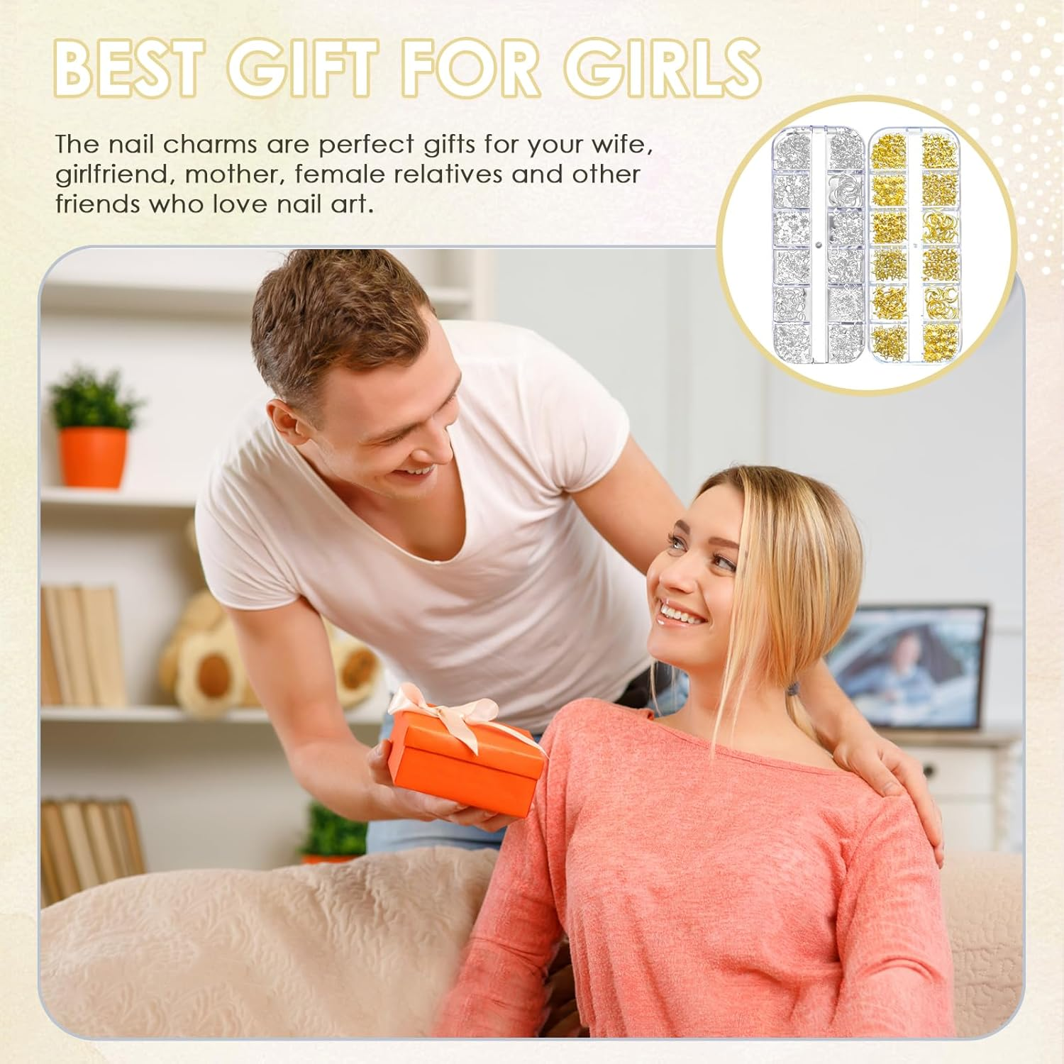 Jotia 2 Boxes Gold Silver Nail Charms, Star Moon Sun Nail Jewelry Decorations Nail Art Rhinestones for Women Girls DIY Manicures Crafting Decoration image number 4