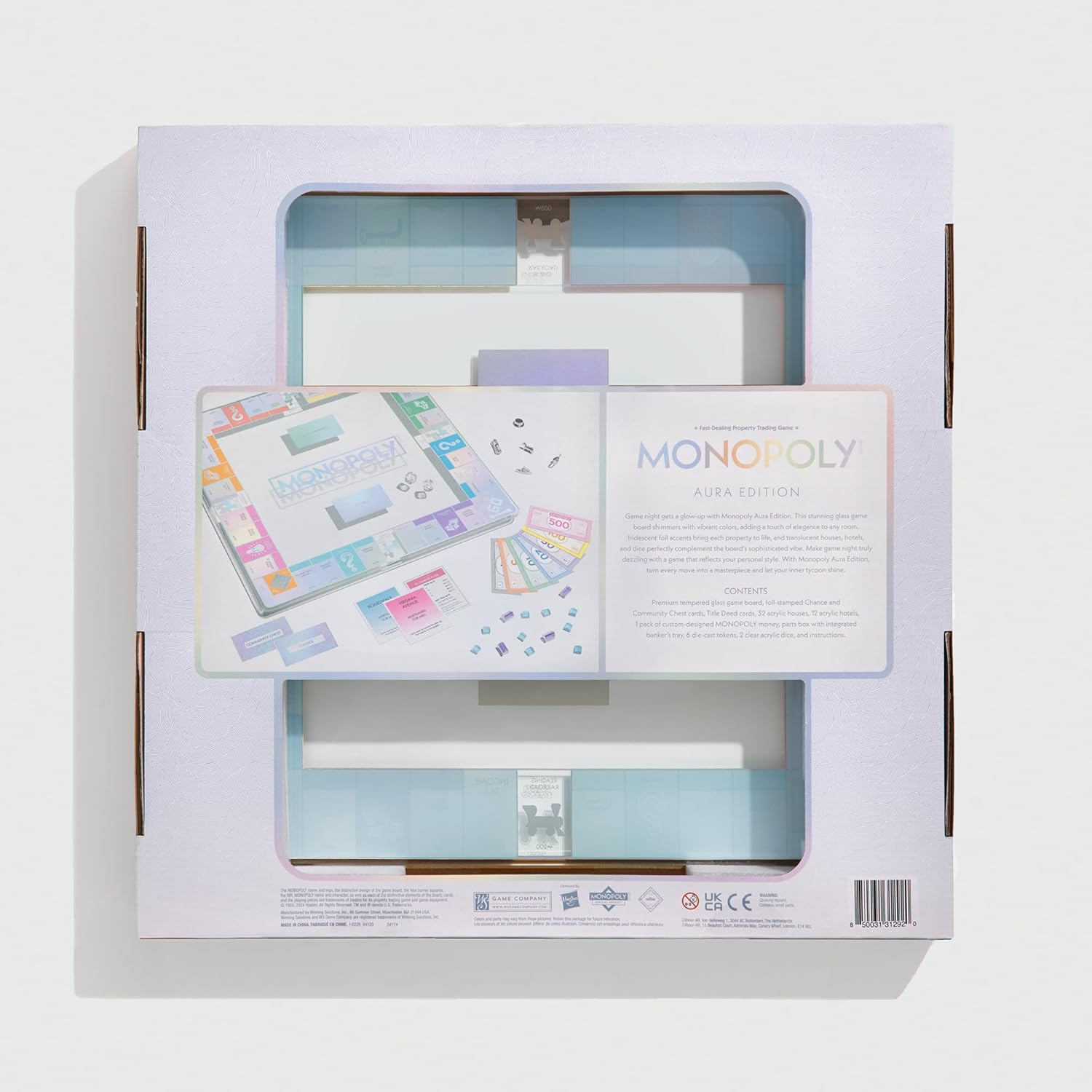 WS Game Company Monopoly Aura Edition Glass Board Game, 2-6 Players, Ages 96+ image number 4