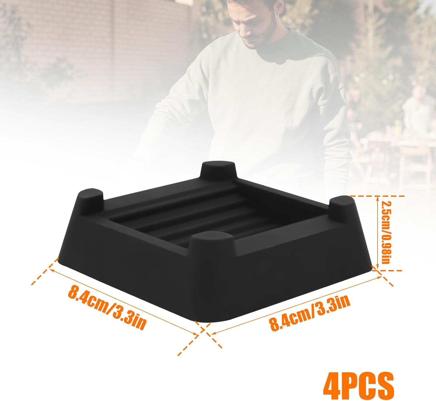 PEUTIER 4Pcs Griddle Leveling Shims Kit for Blackstone, Silicone Grill Levelers for Most Grills Griddle Stand Accessories Keep Grills Level & Stable image number 2