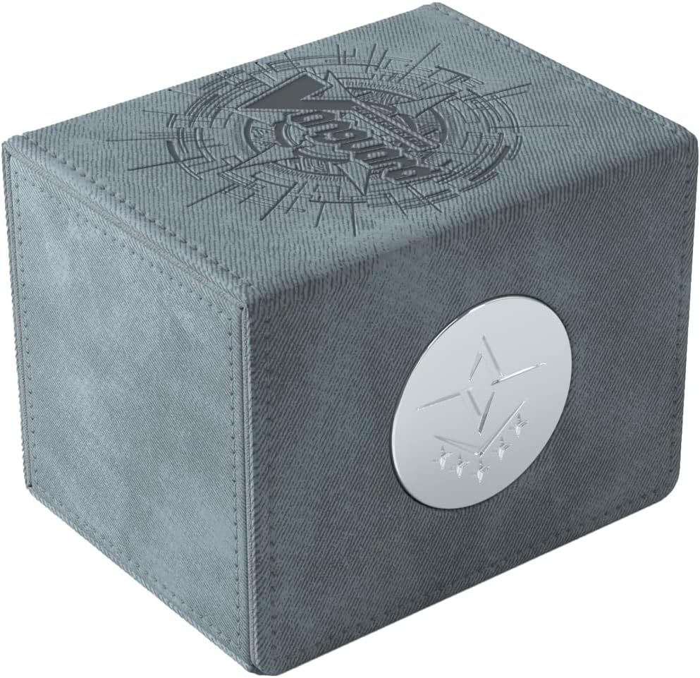 Gamegenic Cardfight!! Vanguard Nation'S Vault | Premium Deck Box | Holds up to 50 Double-Sleeved Cards | Extra Drawer for Power Counters and Accessories | Brandt Gate - Gray Color | Made image number 1
