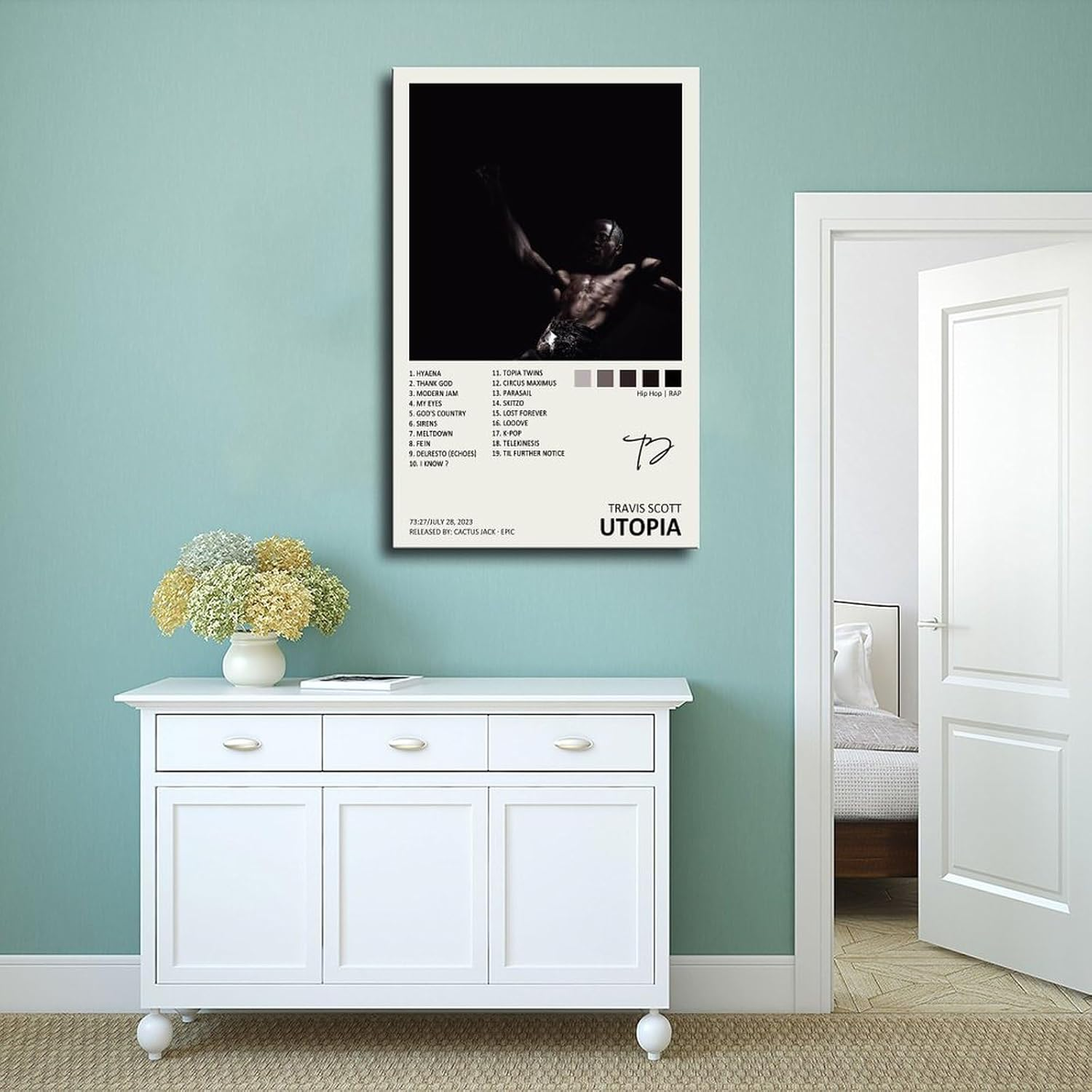 YEZLH Travis Poster Scott Utopia Music Album Cover Signed Limited Canvas Poster Wall Art Decor Print Picture Paintings for Living Room Bedroom Decoration Unframe:12X18Inch(30X45Cm) image number 2