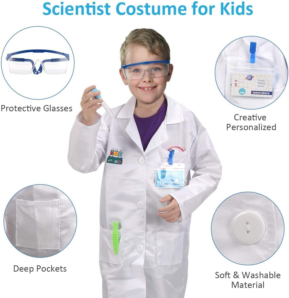 Why2Wise Kids Science Experiment Kit with Lab Coat Scientist Costume Dress up and Role Play Science Experiments for Kids STEM Educational Learning Science Toys image number 6