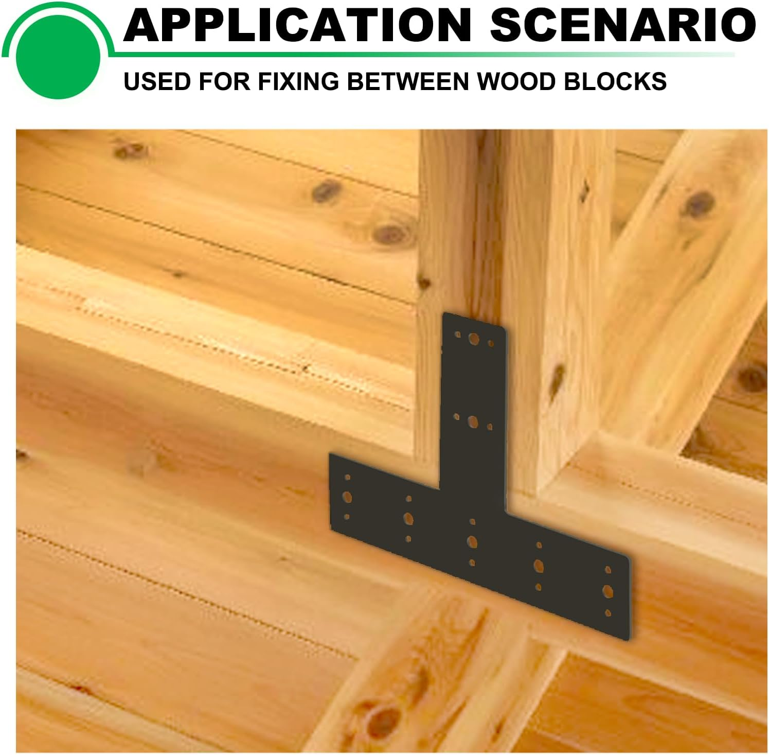 Andorm T Shape Post Bracket - Heavy Duty for Wood 4X4,6X6 Lumber Pergola - Powder Coated, Black