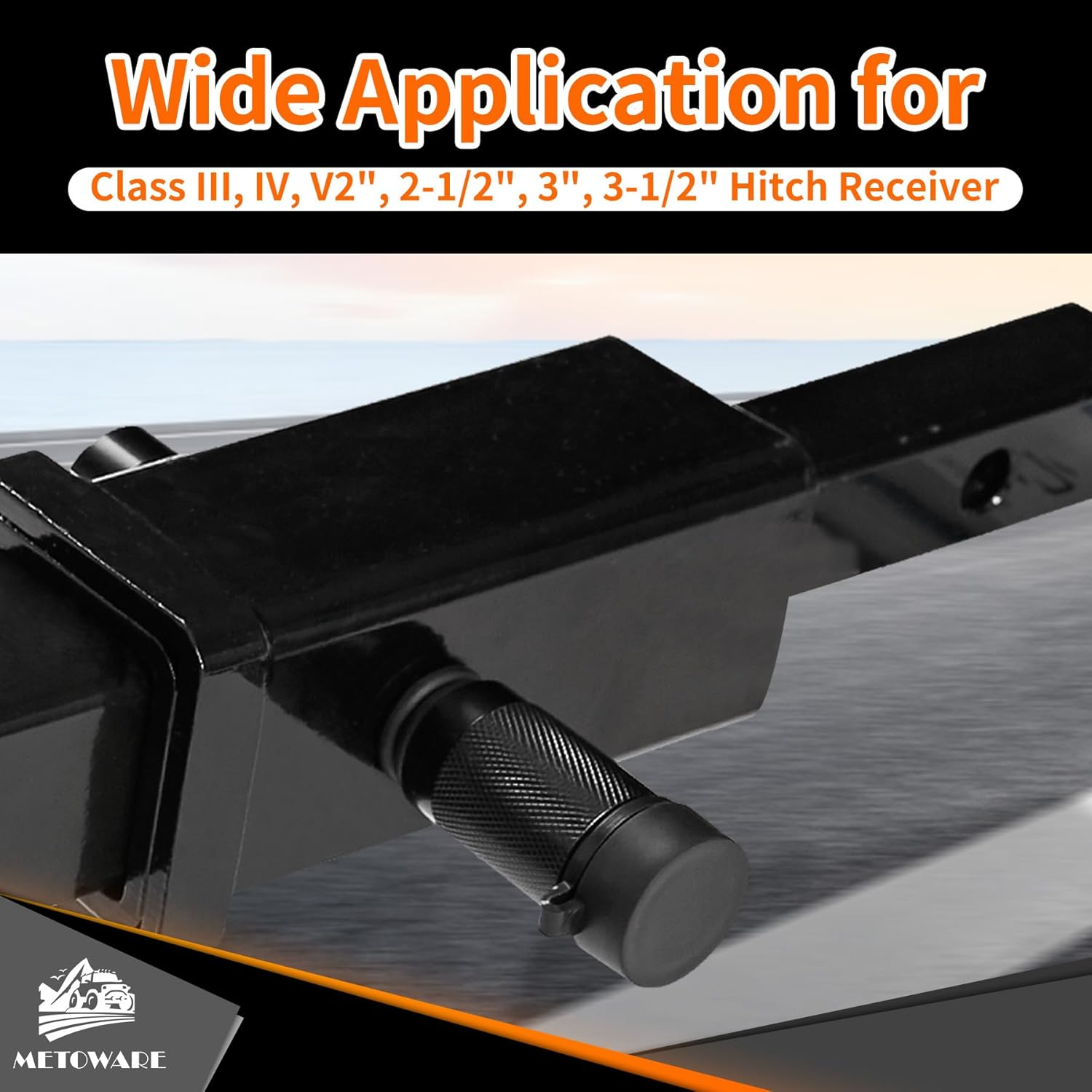 METOWARE Trailer Hitch Lock Hitch Receiver Pin Lock Fits Class III IV V and 2&rdquo;- 3-1/2" Receiver with 5/8" Dia 4&rdquo; Lock Pin and 8 Anti-Rattle Rubber O-Rings Receiver Hitch Lock (4 Pack) image number 2