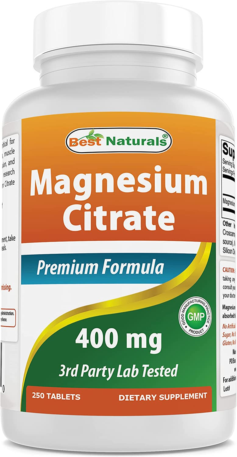 Best Naturals Magnesium Citrate 400Mg 250 Tablets (400 Mg of Elemental Magnesium per 2 Tablets) image number 1
