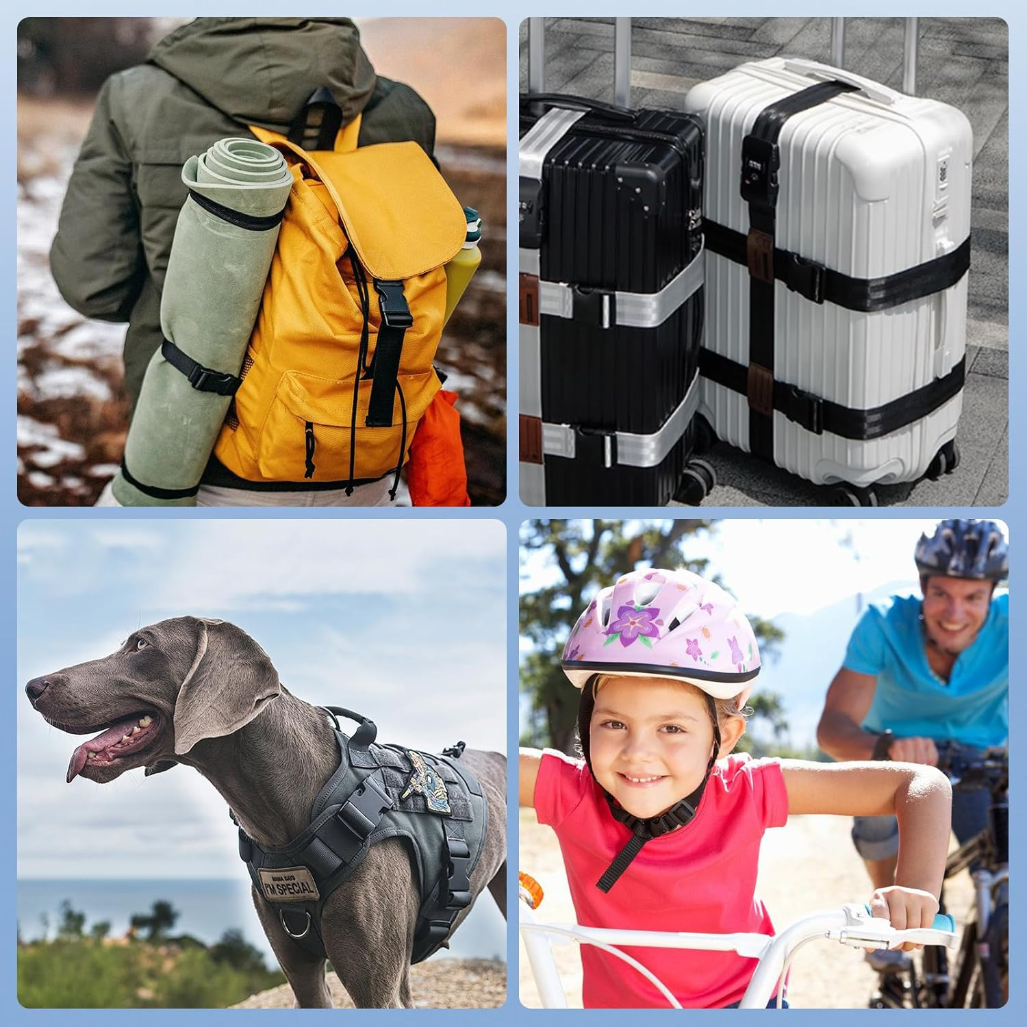 10M Nylon Webbing Strap with 20 Pairs of Buckles, 20Mm Black Nylon Strap with Quick Release for Backpack Luggage Strap Dog Collar image number 6