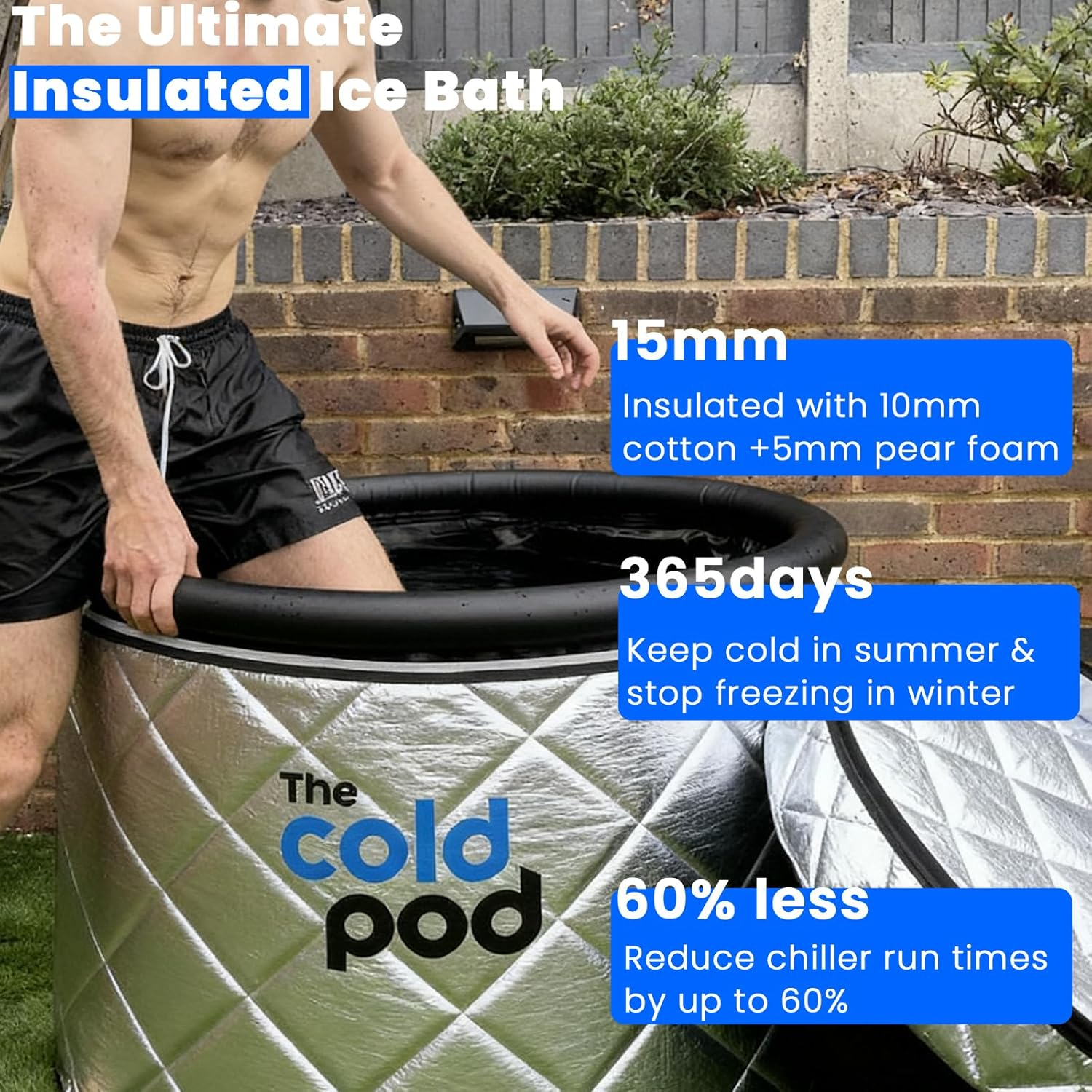 The Cold Pod Ice Bath for Athletes with Cover: 85 Gallons Cold Plunge Tub for Recovery, Multiple Layered Portable Ice Bath Plunge Pool image number 4