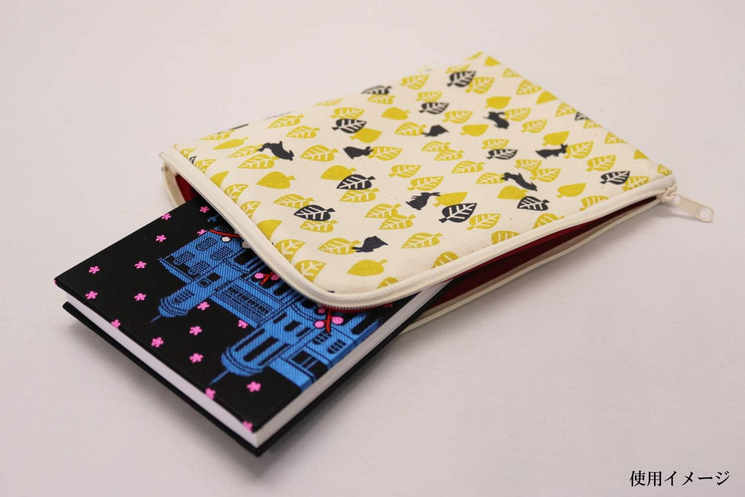 Kyoyu Techtec Canvas Goshuin Book L-Shaped Pouch, Rabbit image number 4