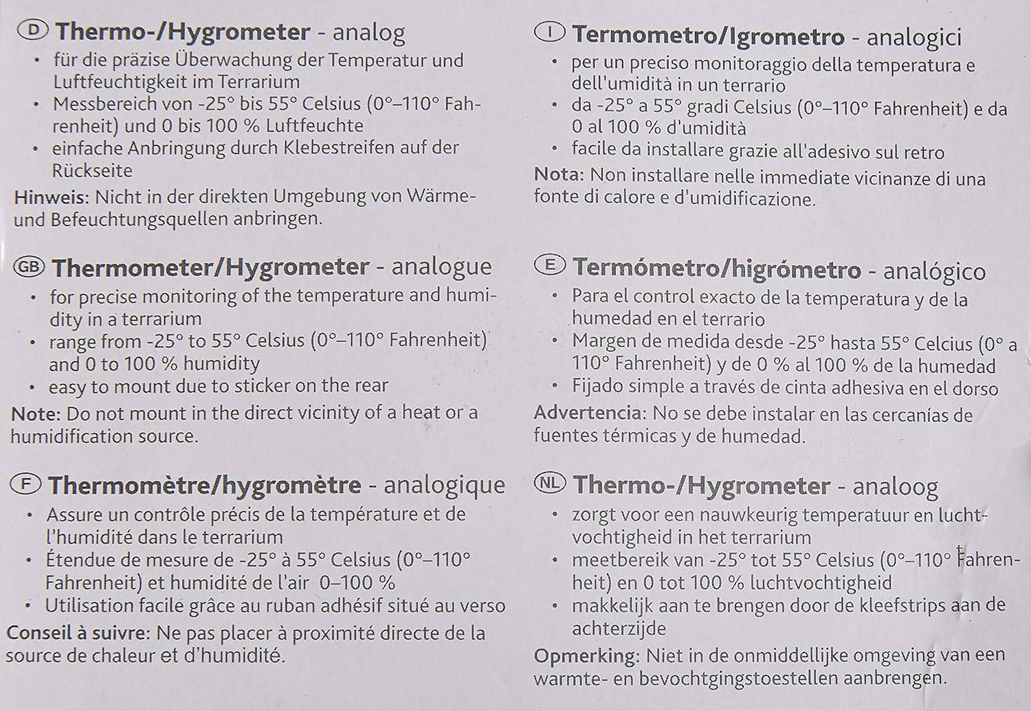 Trixie Terrarium Analogue Thermo/Hygrometer, image number 1