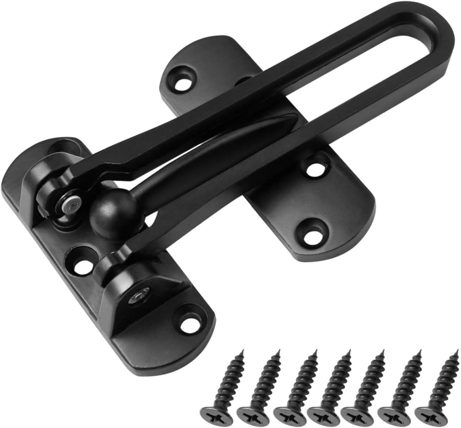 Suytvenxau Home Security Door Lock Swing Bar,Black Alloy Anti-Theft Door Guard Latch for Front and inside Door, Reinforced Door Latch for Safety & Security and Hotel Door Safety Lock