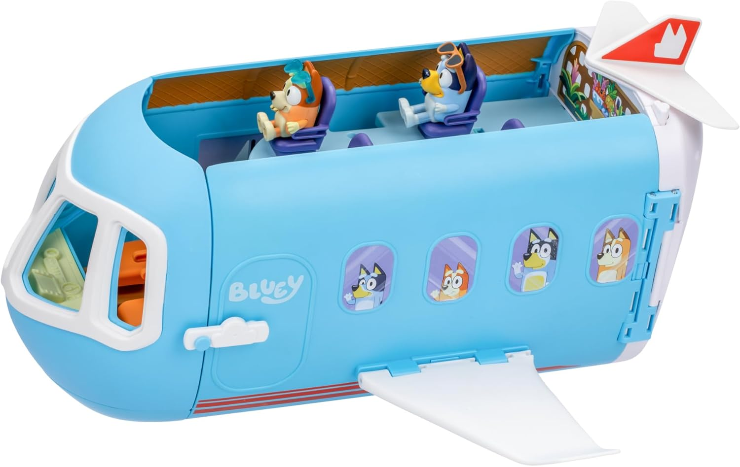 Bluey 3-In-1 Transforming Plane Playset, Transforms from a Plane to a Resort and a Boat! Opens up to Expand Out to a 70Cm Wide Holiday Vacation Resort Playset, over 25 Sounds and Phrases image number 1