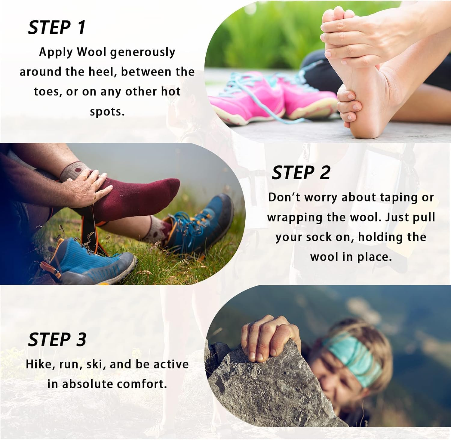 2 Bags Lambs Wool for Toes Soft Cushioning and Toe Separator Pads Blister Prevention Cushion for Hiking Lambs Wool Toe Pads for Pointe Shoes Protectors Boot Cushion, 1.76 Oz 50 G