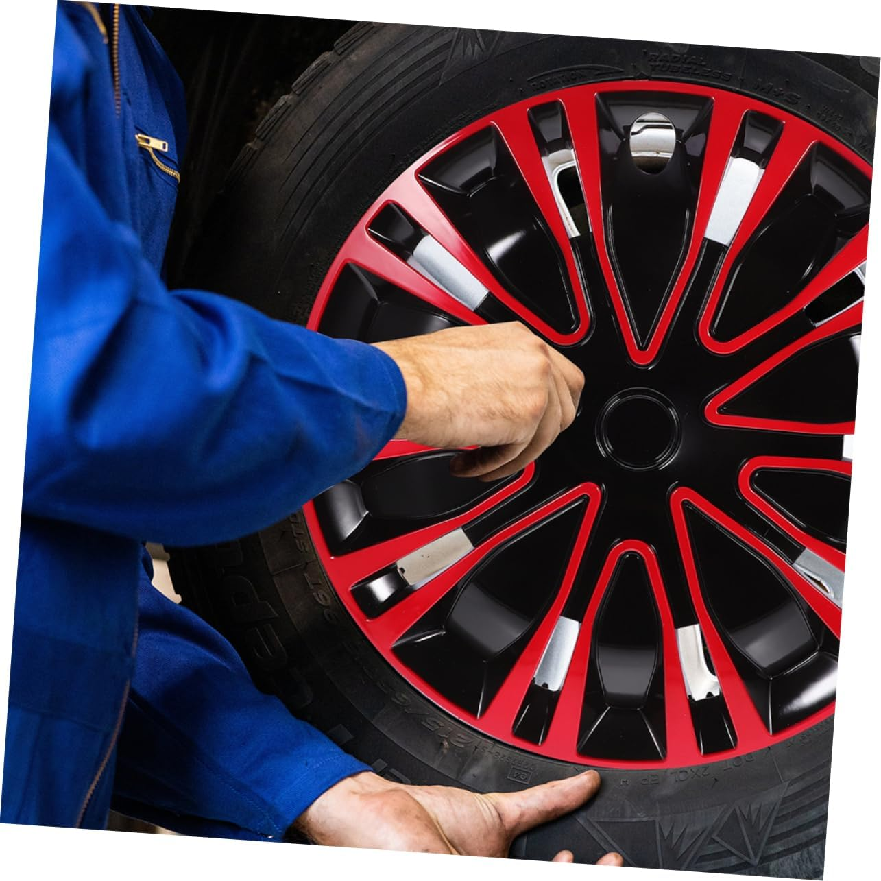 SWOOMEY 2Pcs Car Wheel Covers Hubcap Wheel Cover Replacement for Car DIY Decorative image number 4