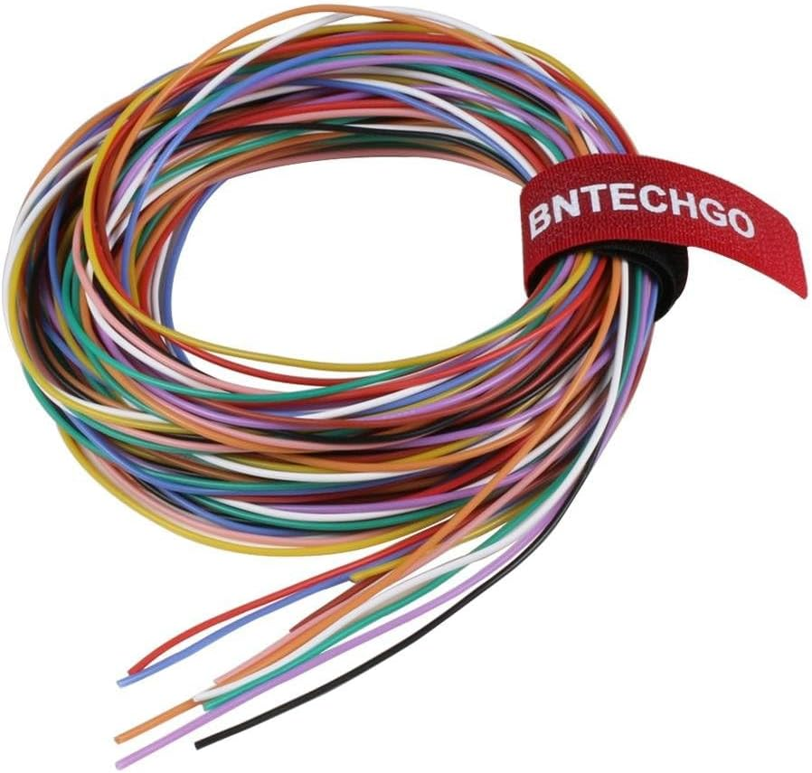 BNTECHGO 28 Gauge Silicone Wire Ultra Flexible 20 Feet High Temp 200 Deg C 600V 28 AWG Silicone Wire 16 Strands of Tinned Copper Wire Stranded Wire Model Cable Black and Red Each Color 10 Ft