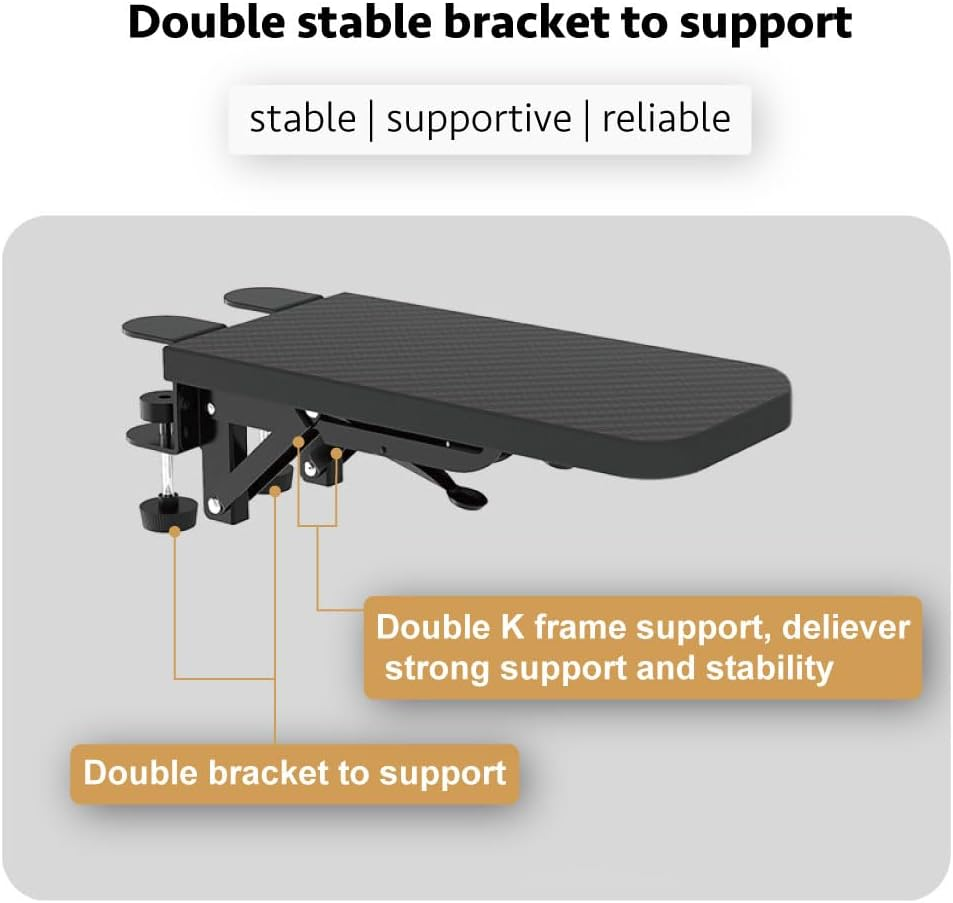 HONJIE Computer Arm Rest for Desk, Suitable for Office Desks, Sturdy Mouse Arm Support, Computer Desk Extender, Suitable for Home and Office image number 6